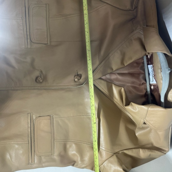 Pamela McCoy Tan Leather Blazer Jacket - Picture 7 of 11